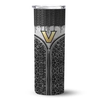 Custom Vanderbilt Commodores Sparkle Drip Black Skinny Tumbler