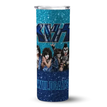 Custom Villanova Wildcats Kiss Band Light Blue Skinny Tumbler