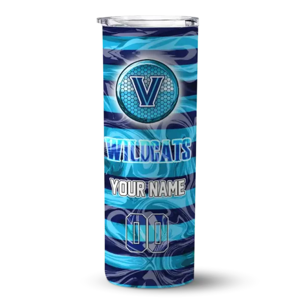 custom villanova wildcats patterned waves navy skinny tumbler best selling