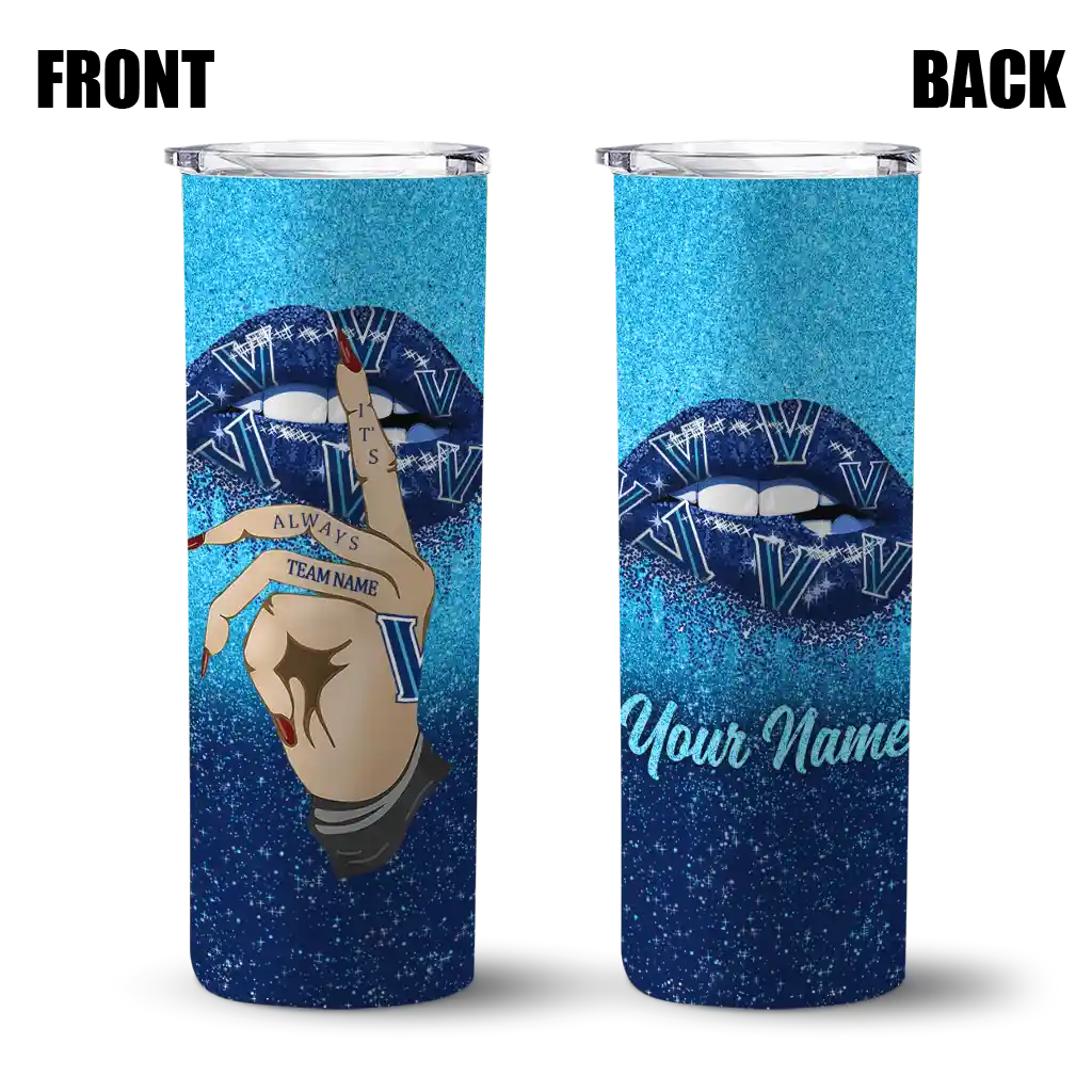 custom-villanova-wildcats-sparkle-lips-navy-skinny-tumbler-fashion-forward.webp