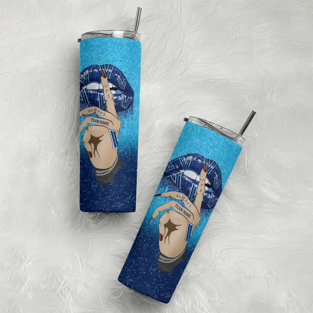 custom-villanova-wildcats-sparkle-lips-navy-skinny-tumbler-top-rated.webp