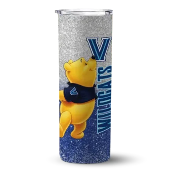 Custom Villanova Wildcats Winnie the Pooh Navy Gray Skinny Tumbler
