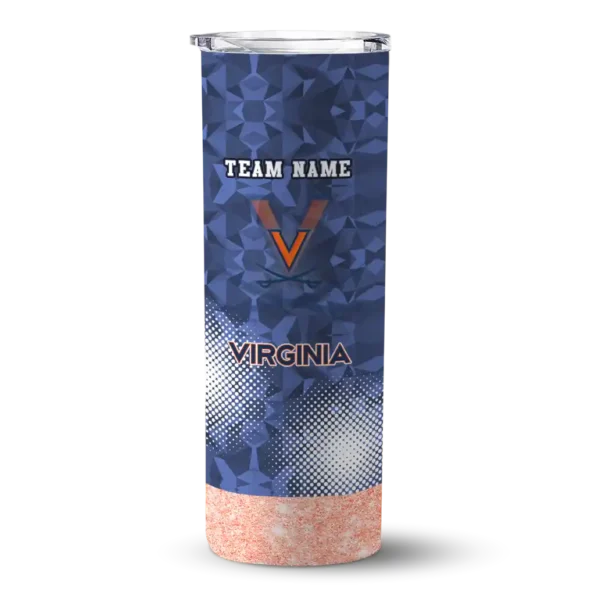 custom virginia cavaliers starburst tiles blue skinny tumbler best selling