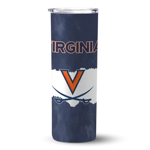 custom virginia cavaliers torn band blue white skinny tumbler best selling