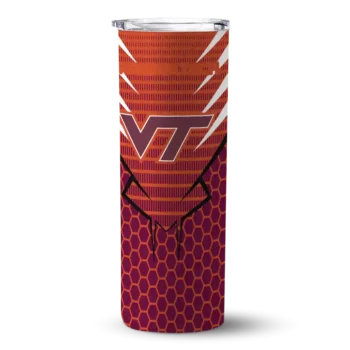 Custom Virginia Tech Hokies Chevron Stripes Maroon Skinny Tumbler