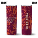 custom-virginia-tech-hokies-metallic-grid-maroon-skinny-tumbler-best-selling.webp