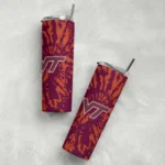 custom-virginia-tech-hokies-metallic-grid-maroon-skinny-tumbler-best-selling.webp