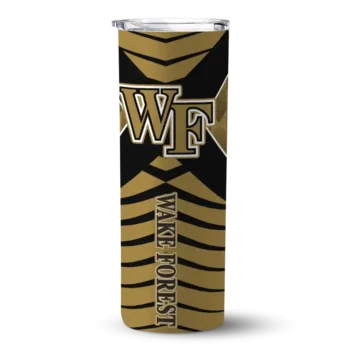 Custom Wake Forest Demon Deacons Camo Texture Gold Skinny Tumbler