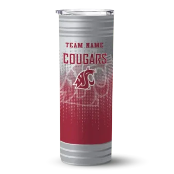 Custom Washington State Cougars Swirl Texture Crimson Skinny Tumbler