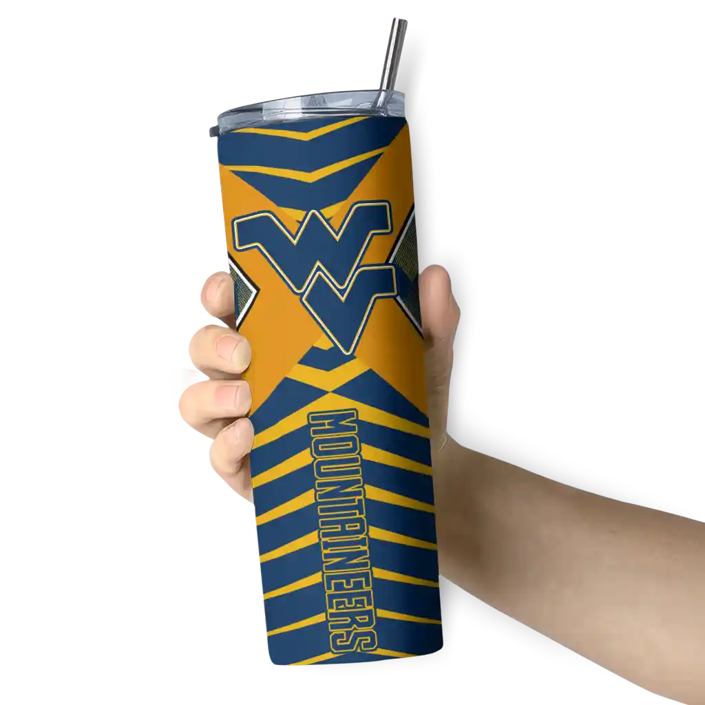 custom-west-virginia-mountaineers-camo-texture-blue-skinny-tumbler-premium-grade-1.webp