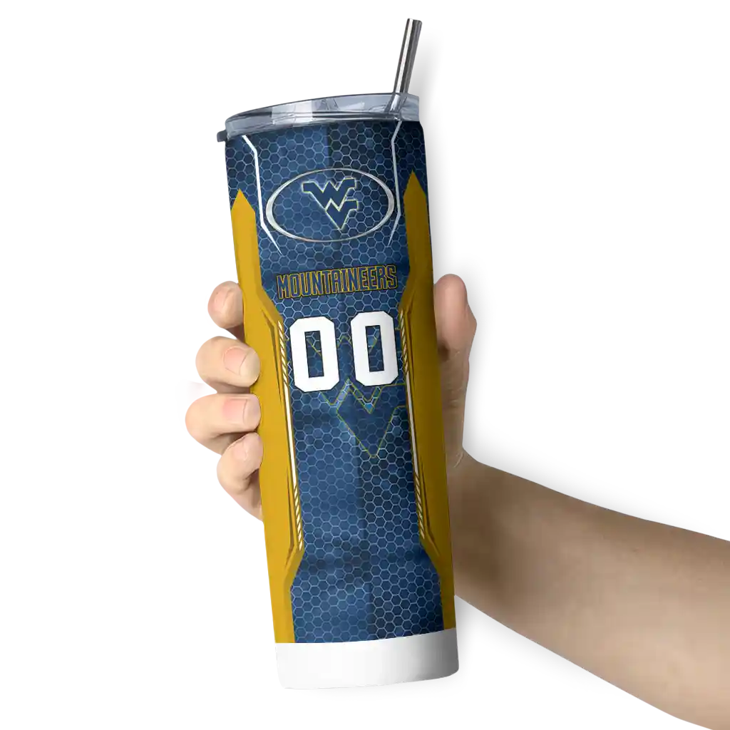 custom-west-virginia-mountaineers-stacked-diamond-blue-skinny-tumbler-premium-grade.webp