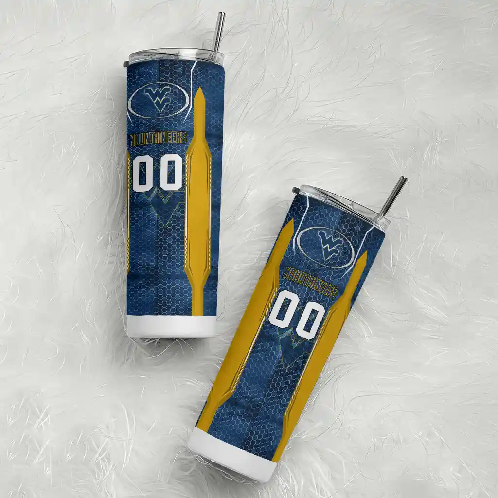 custom-west-virginia-mountaineers-stacked-diamond-blue-skinny-tumbler-top-rated.webp