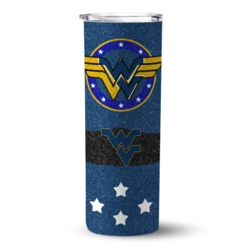 Custom West Virginia Mountaineers Star Cluster Blue Skinny Tumbler