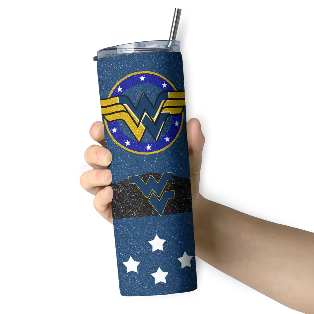 custom-west-virginia-mountaineers-star-cluster-blue-skinny-tumbler-premium-grade.webp