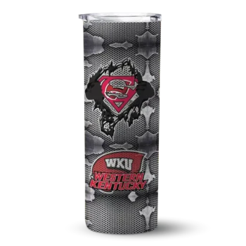 Custom Western Kentucky Hilltoppers Chevron V Red Gray Skinny Tumbler