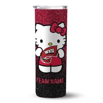 Custom Western Kentucky Hilltoppers Hello Kitty Red Black Skinny Tumbler