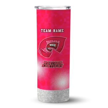 Custom Western Kentucky Hilltoppers Starburst Tiles Red Skinny Tumbler