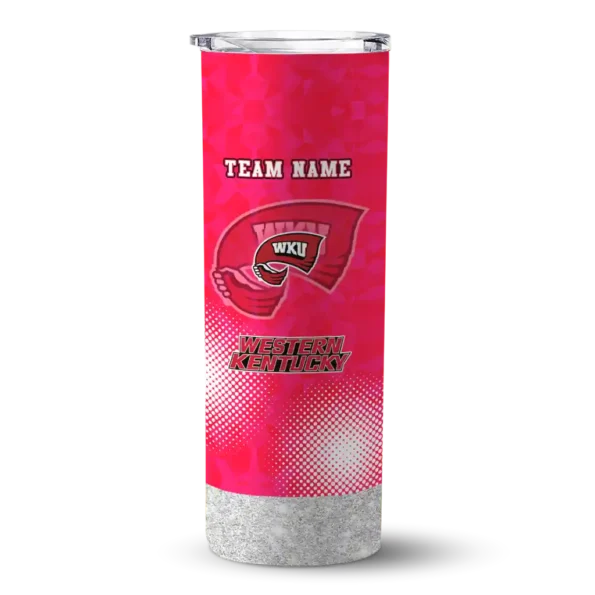 custom western kentucky hilltoppers starburst tiles red skinny tumbler best selling