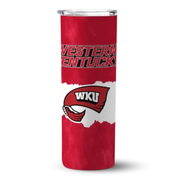 Custom Western Kentucky Hilltoppers Torn Band Red White Skinny Tumbler