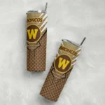 custom-western-michigan-broncos-chevron-stripes-brown-skinny-tumbler-best-selling.webp