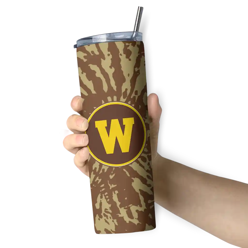 custom-western-michigan-broncos-metallic-grid-brown-skinny-tumbler-premium-grade.webp