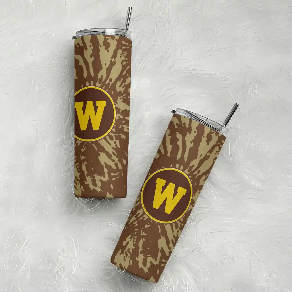 custom-western-michigan-broncos-metallic-grid-brown-skinny-tumbler-top-rated.webp