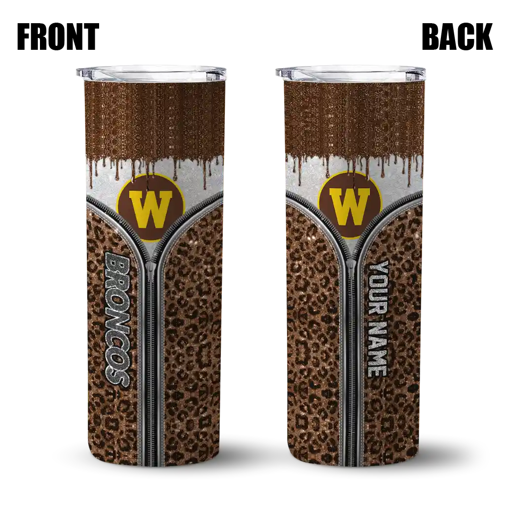 custom-western-michigan-broncos-sparkle-drip-brown-skinny-tumbler-fashion-forward-1.webp