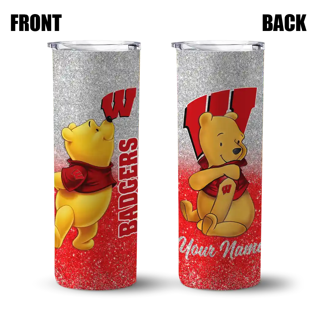 custom-wisconsin-badgers-winnie-the-pooh-red-gray-skinny-tumbler-fashion-forward.webp