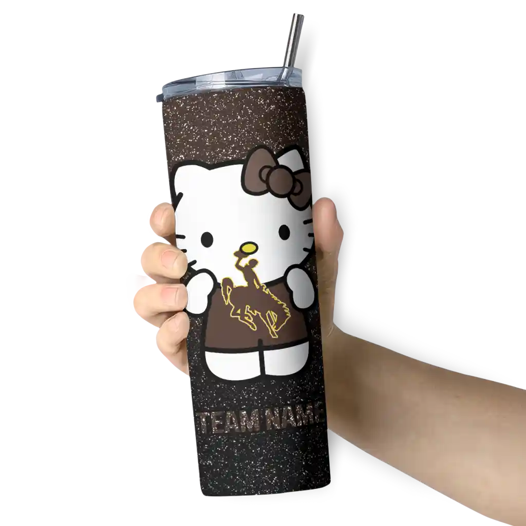 custom-wyoming-cowboys-hello-kitty-brown-black-skinny-tumbler-premium-grade.webp