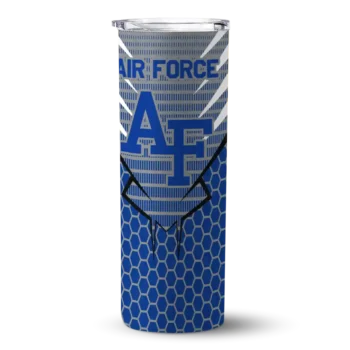 Customized Air Force Falcons Chevron Stripes Blue Skinny Tumbler