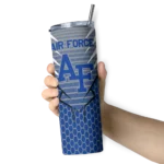 customized-air-force-falcons-chevron-stripes-blue-skinny-tumbler-best-selling.webp
