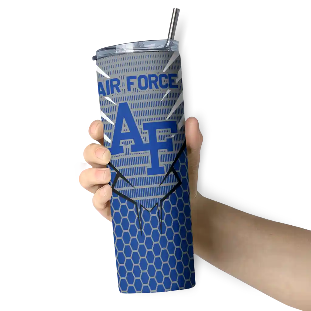 customized-air-force-falcons-chevron-stripes-blue-skinny-tumbler-premium-grade.webp