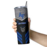 customized-air-force-falcons-hexagon-honeycomb-blue-black-skinny-tumbler-best-selling-1.webp