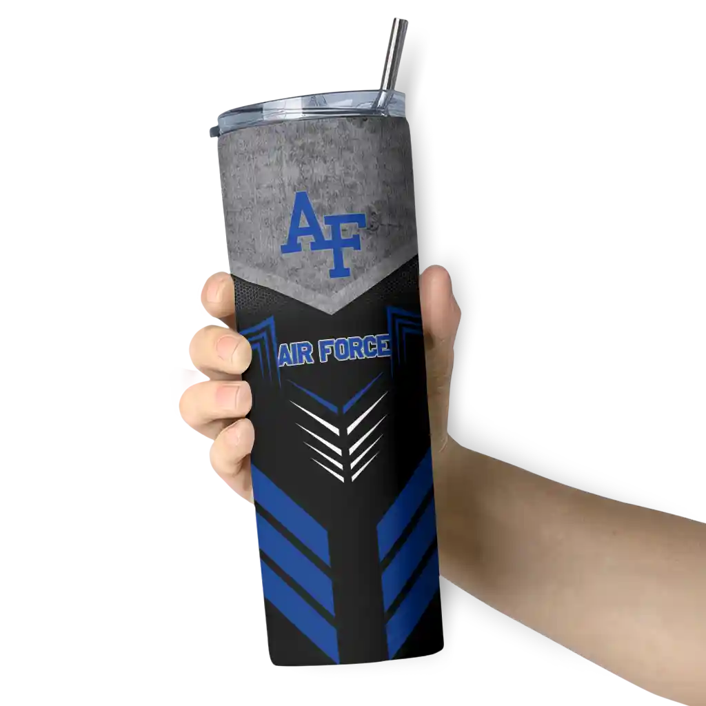 customized-air-force-falcons-hexagon-honeycomb-blue-black-skinny-tumbler-premium-grade.webp