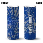customized-air-force-falcons-metallic-grid-blue-skinny-tumbler-best-selling.webp