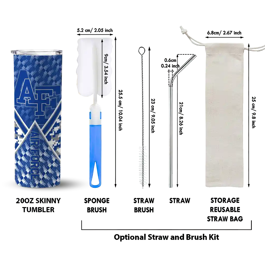 customized-air-force-falcons-monogram-burst-blue-white-skinny-tumbler-new-arrival.webp