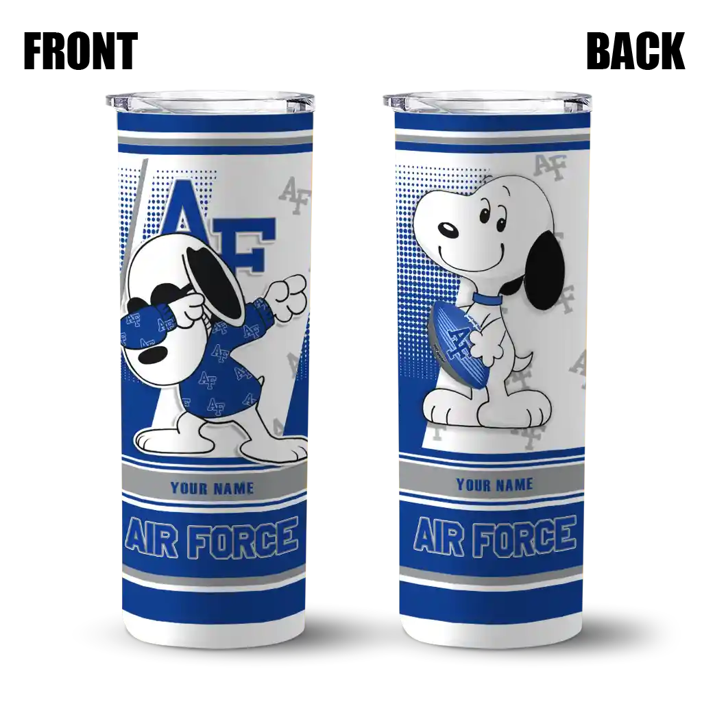 customized-air-force-falcons-snoopy-dog-blue-white-skinny-tumbler-fashion-forward.webp