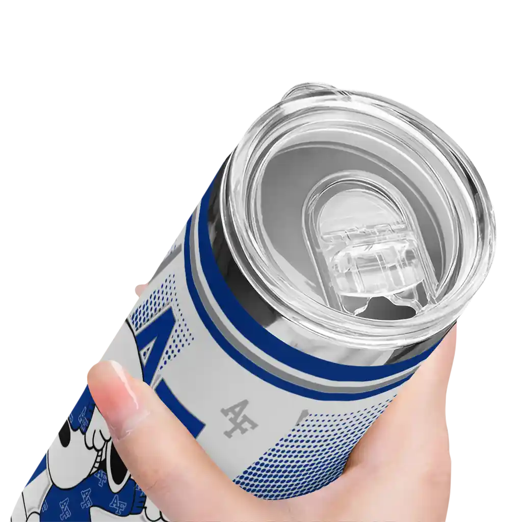 customized-air-force-falcons-snoopy-dog-blue-white-skinny-tumbler-high-quality.webp