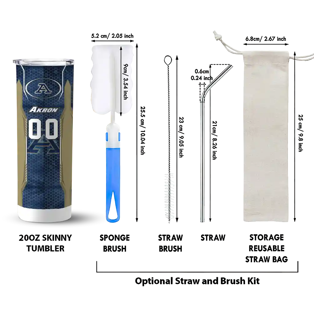 customized-akron-zips-stacked-diamond-blue-skinny-tumbler-new-arrival-1.webp