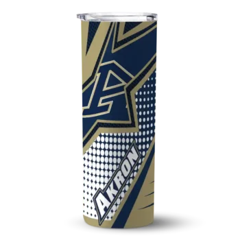 Customized Akron Zips Web Stripes Blue White Skinny Tumbler