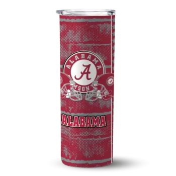 Customized Alabama Crimson Tide Chevron Patch Crimson Skinny Tumbler
