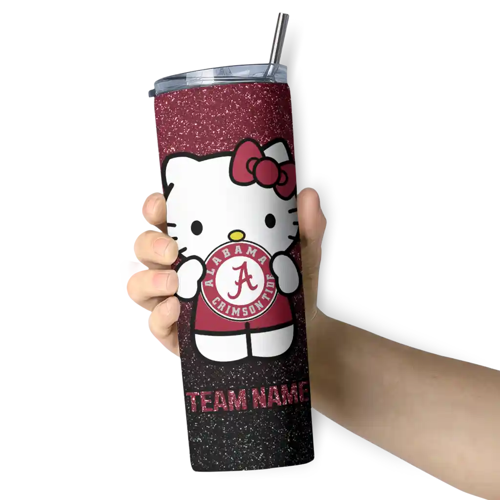 customized-alabama-crimson-tide-hello-kitty-crimson-black-skinny-tumbler-premium-grade.webp