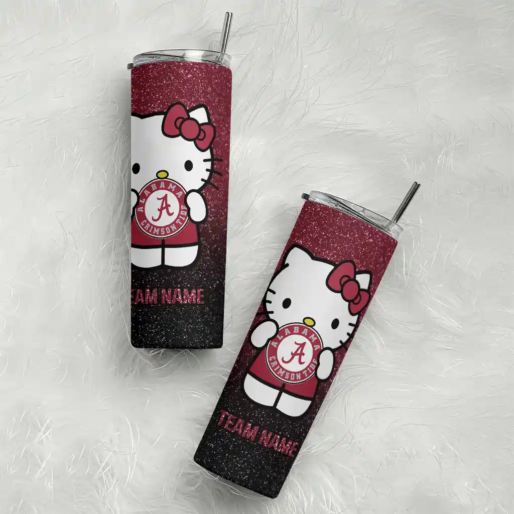 customized-alabama-crimson-tide-hello-kitty-crimson-black-skinny-tumbler-top-rated.webp