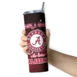 customized-alabama-crimson-tide-rose-romance-crimson-black-skinny-tumbler-best-selling-1.webp