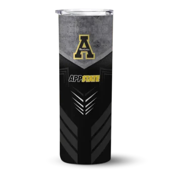Customized Appalachian State Mountaineers Hexagon Honeycomb Black Skinny Tumbler