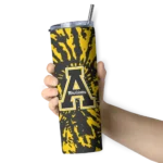 customized-appalachian-state-mountaineers-metallic-grid-black-skinny-tumbler-best-selling.webp