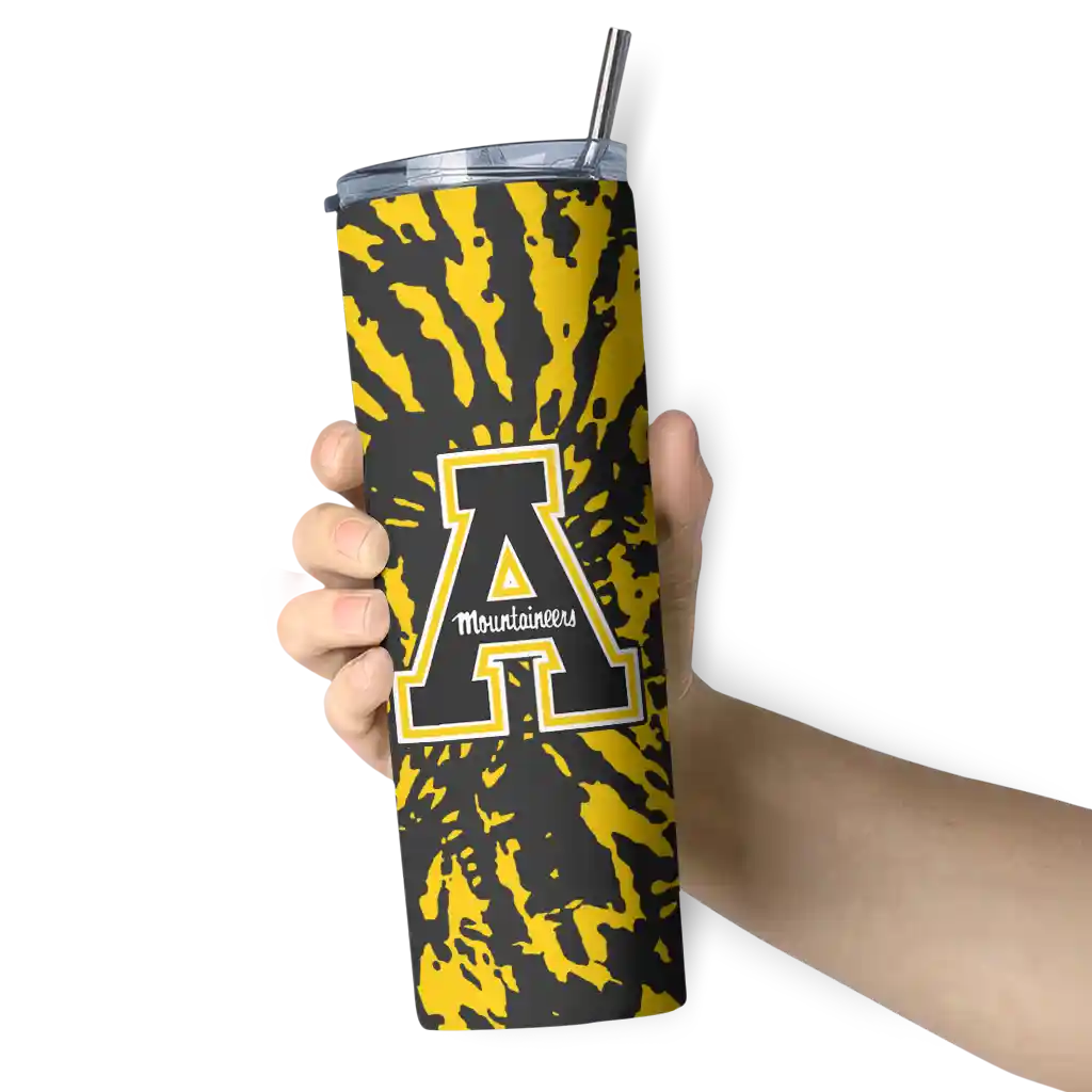 customized-appalachian-state-mountaineers-metallic-grid-black-skinny-tumbler-premium-grade.webp