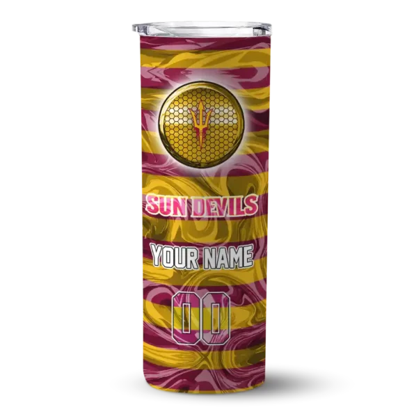 customized arizona state sun devils patterned waves maroon skinny tumbler best selling