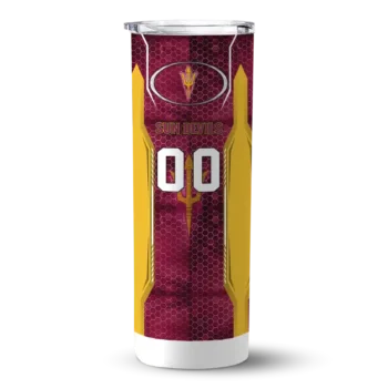 Customized Arizona State Sun Devils Stacked Diamond Maroon Skinny Tumbler
