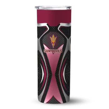 Customized Arizona State Sun Devils Superman Emblem Maroon Black Skinny Tumbler